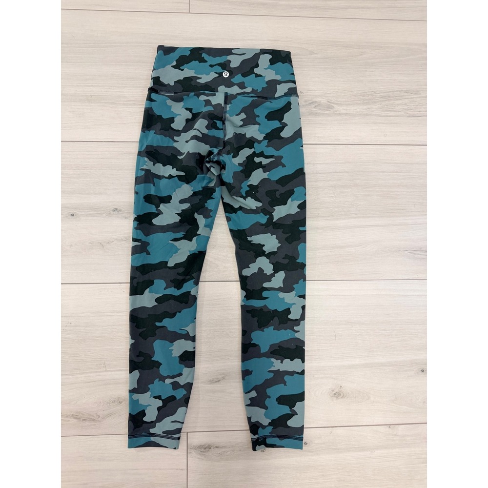 Lululemon Set Camo Sports Bra Leggings Blue Green Activewear Sporty Yoga Gym - Picture 4 of 11
